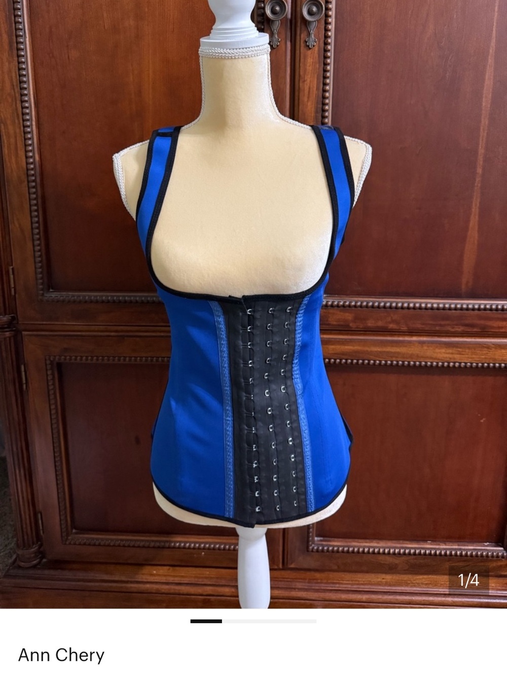 Ann Chery Royal Blue and Black Waist Trainer Corset